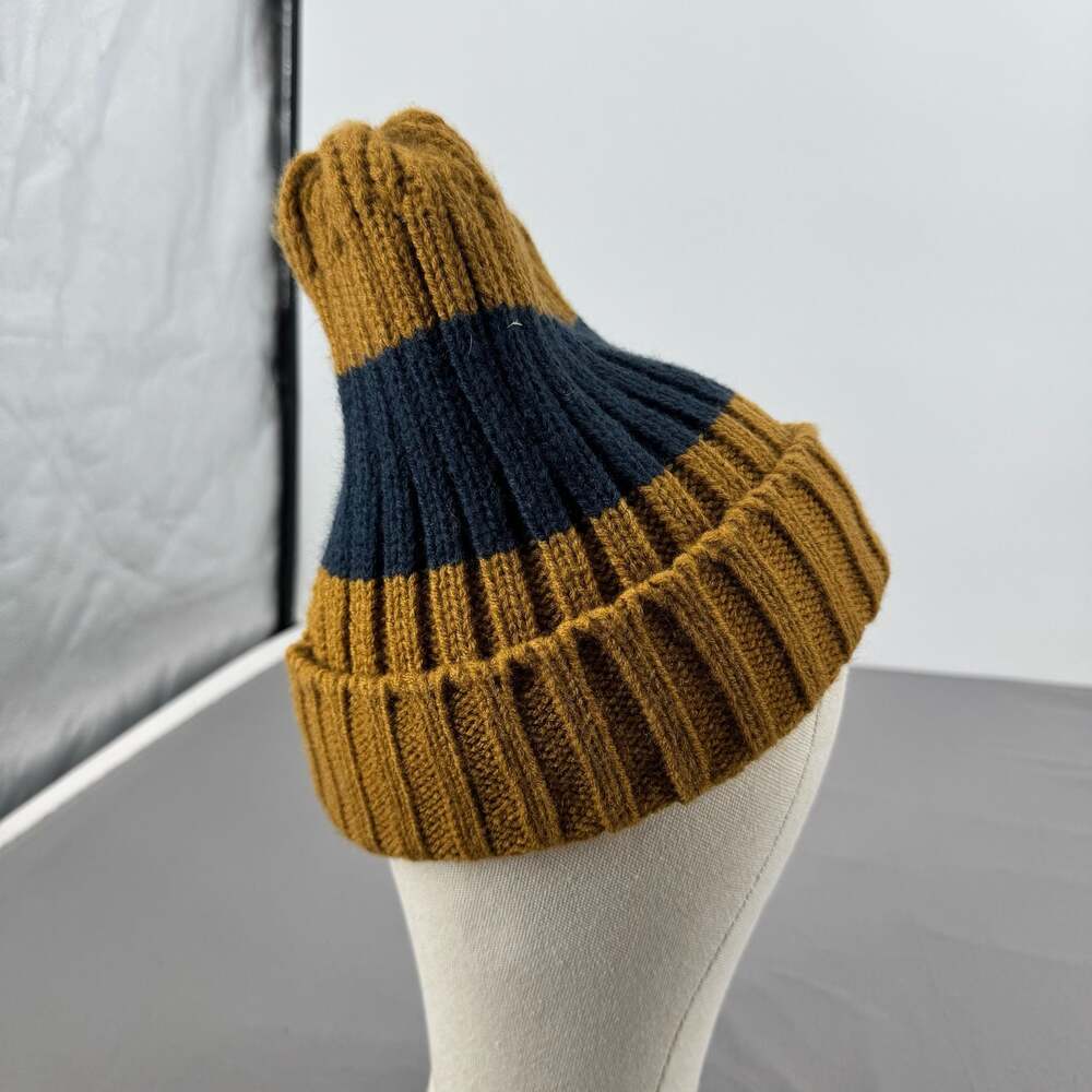Eddie Bauer Two-Tone Knit Beanie - Mustard/Blue - Picture 4 of 6